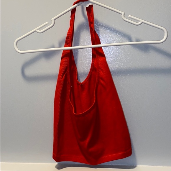 Urban Outfitters red cropped halter top. - Picture 2 of 2